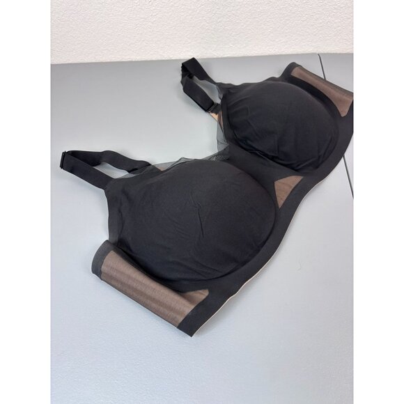 Honeylove women's 44C/D black CrossOver bra wireless smoothing back comfort bra - Picture 2 of 7